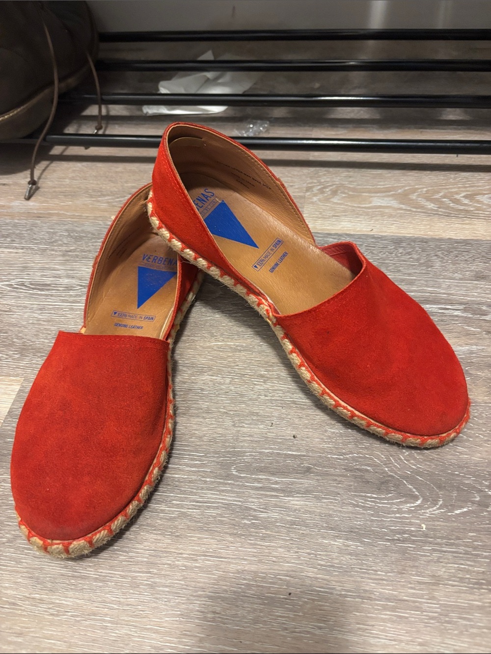 Verbena Red Suede Espadrille Flats